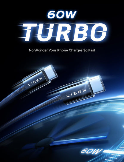 Lisen USB C to C Cable [60W, 5-Pack]