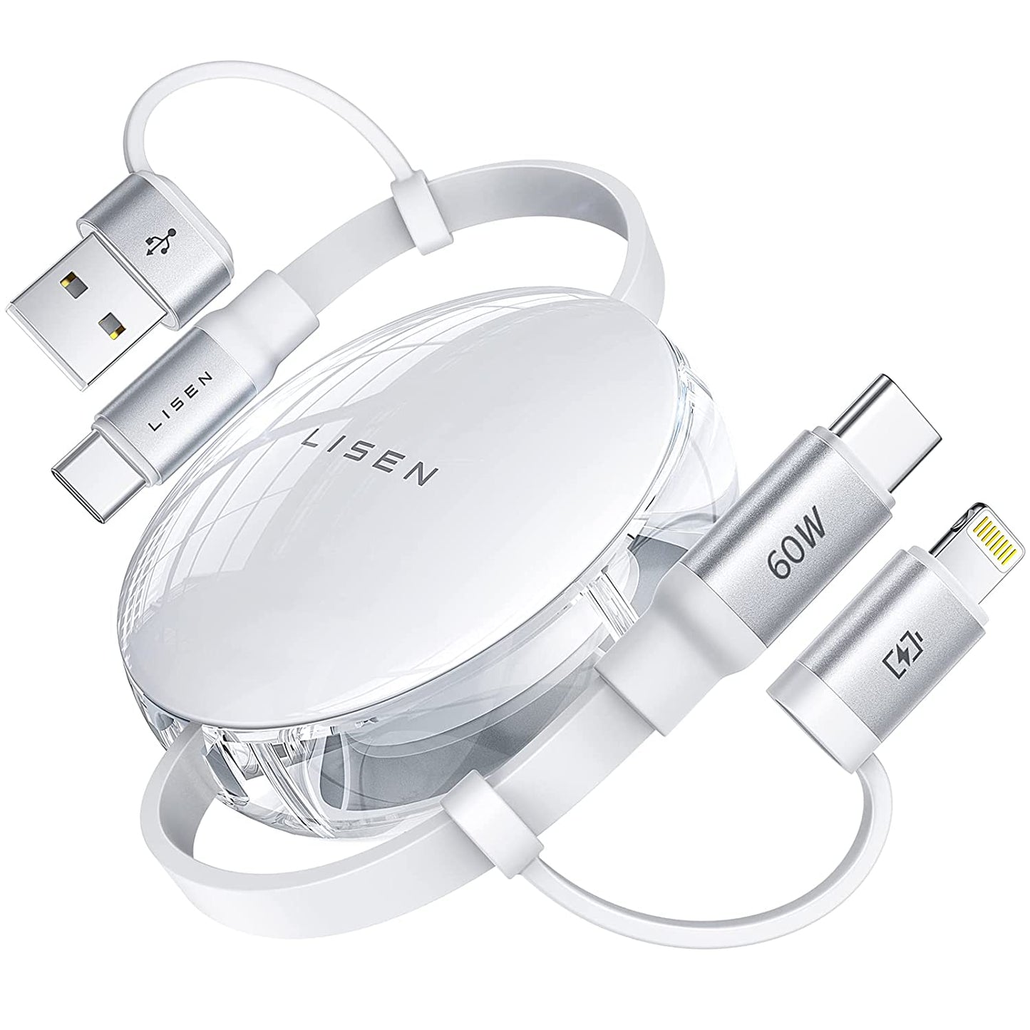 LISEN 3-in-1 Retractable Charging Cable