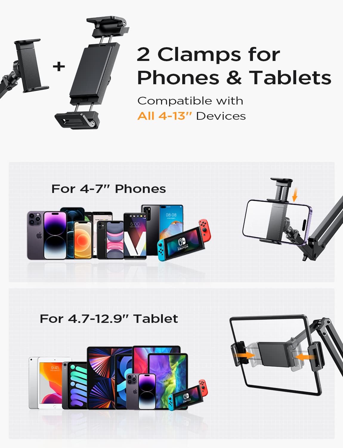 LISEN Tablet Stand iPad Stand for Desk & Bed