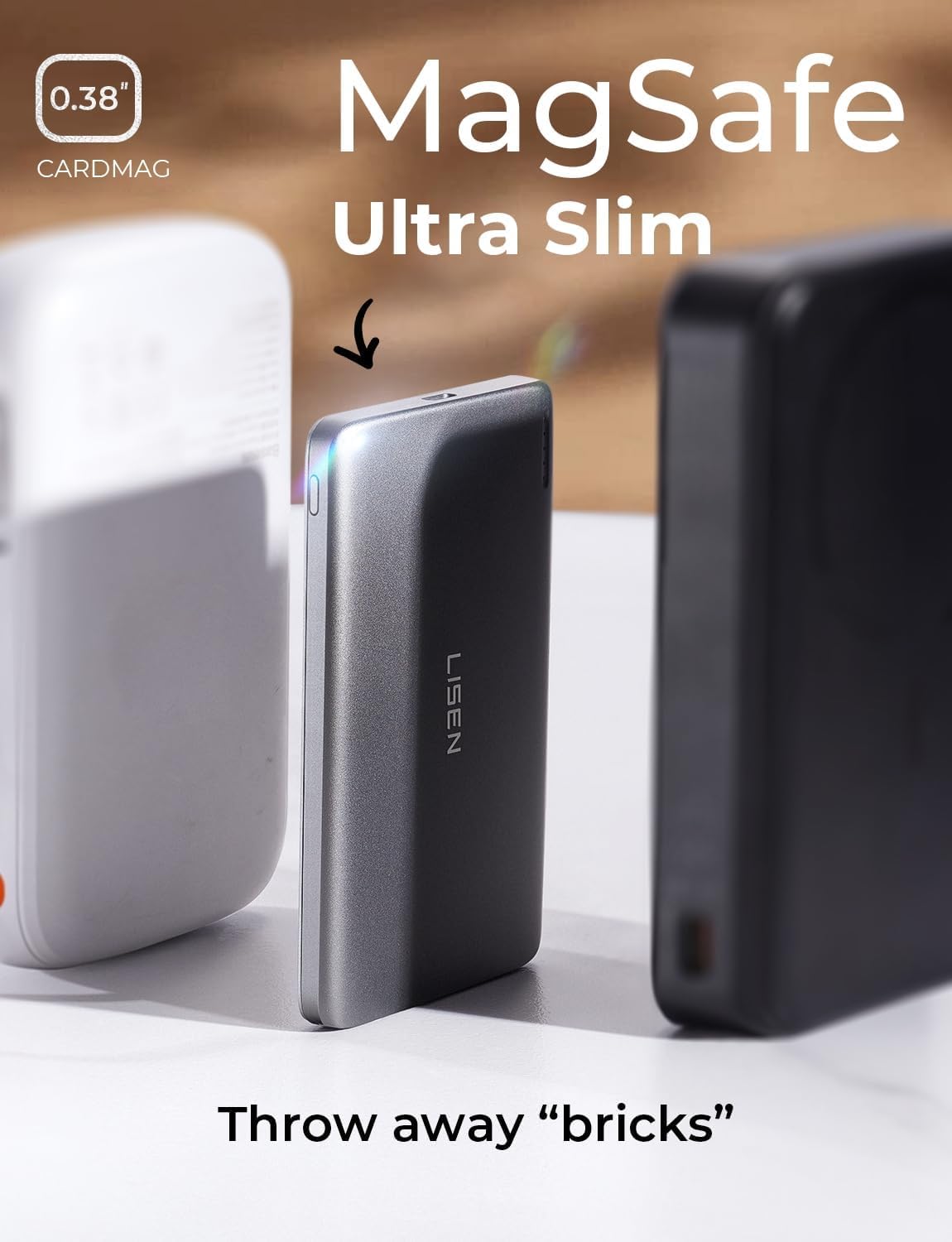 LISEN Qi2 Ultra-Slim  Power Bank（5k,15w）