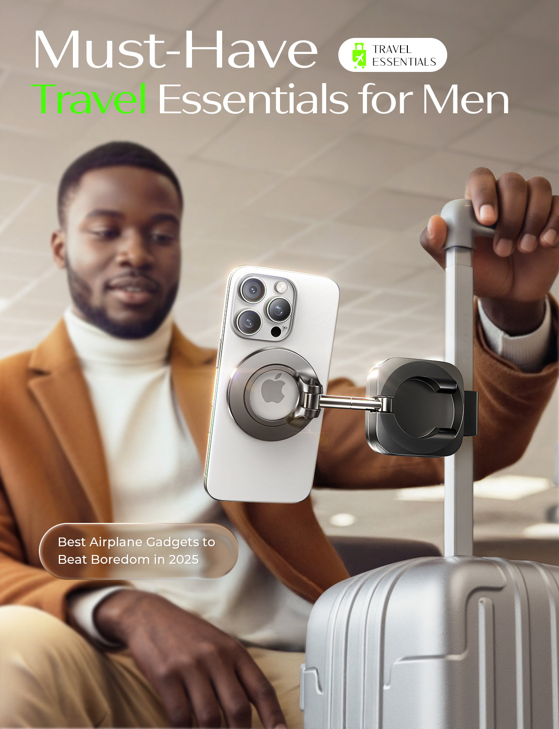 LISEN MagSafe Airplane Travel Phone Holder