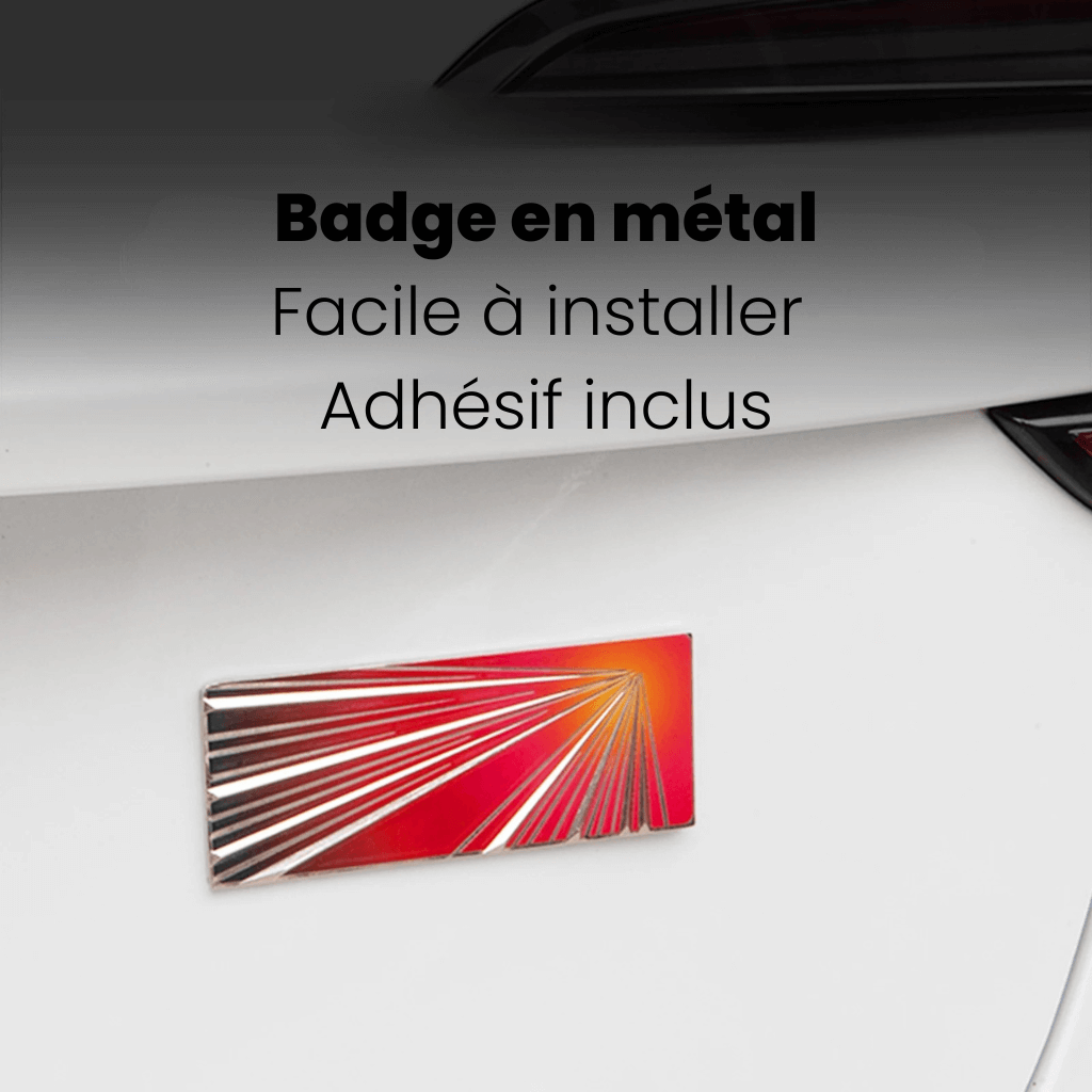 Badge en métal pour Tesla, facile à installer avec adhésif inclus, ajout élégant pour carrossserie.