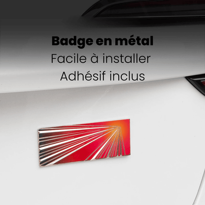 Badge en métal pour Tesla, facile à installer avec adhésif inclus, ajout élégant pour carrossserie.