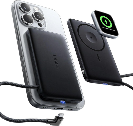 LISEN 0.5'' Ultra Slim MagSafe Power Bank 10000mAh
