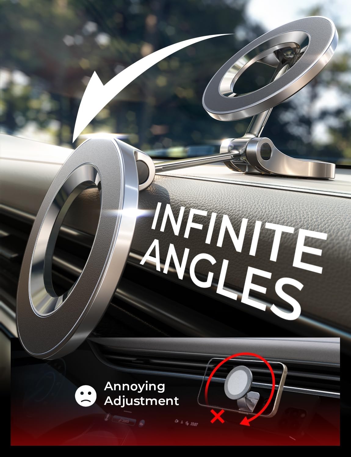 LISEN Mini Magnetic Dashboard MagSafe Car Mount