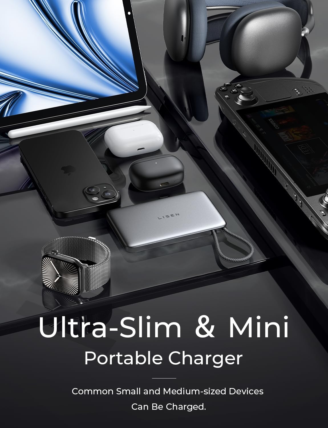 LISEN 0.5'' Ultra Slim 10000mAh MagSafe Power Bank