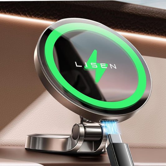 LISEN Mini MagSafe Car Mount Charger[Mini & Fast Charging]