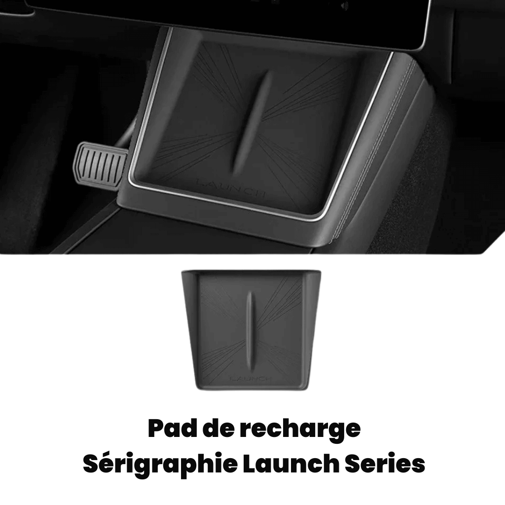 Pad de recharge pour console centrale Tesla Model Y Juniper 2025 - Launch Series, design élégant et protection optimale.