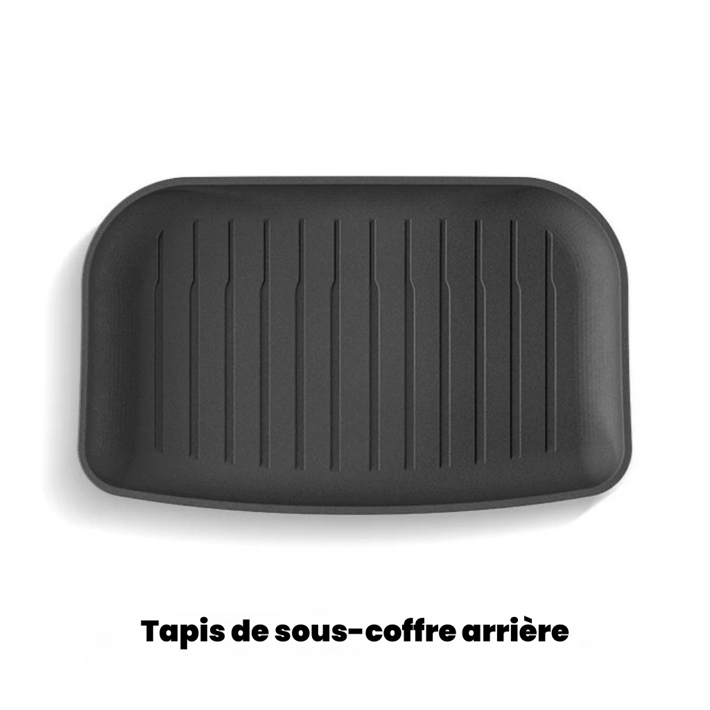 Tapis de sous-coffre arrière pour protection complète de Tesla Model Y 2025, durable et facile à nettoyer.