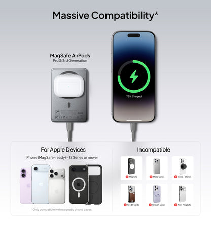 LISEN Qi2 15W Ultra Slim MagSafe Battery Pack