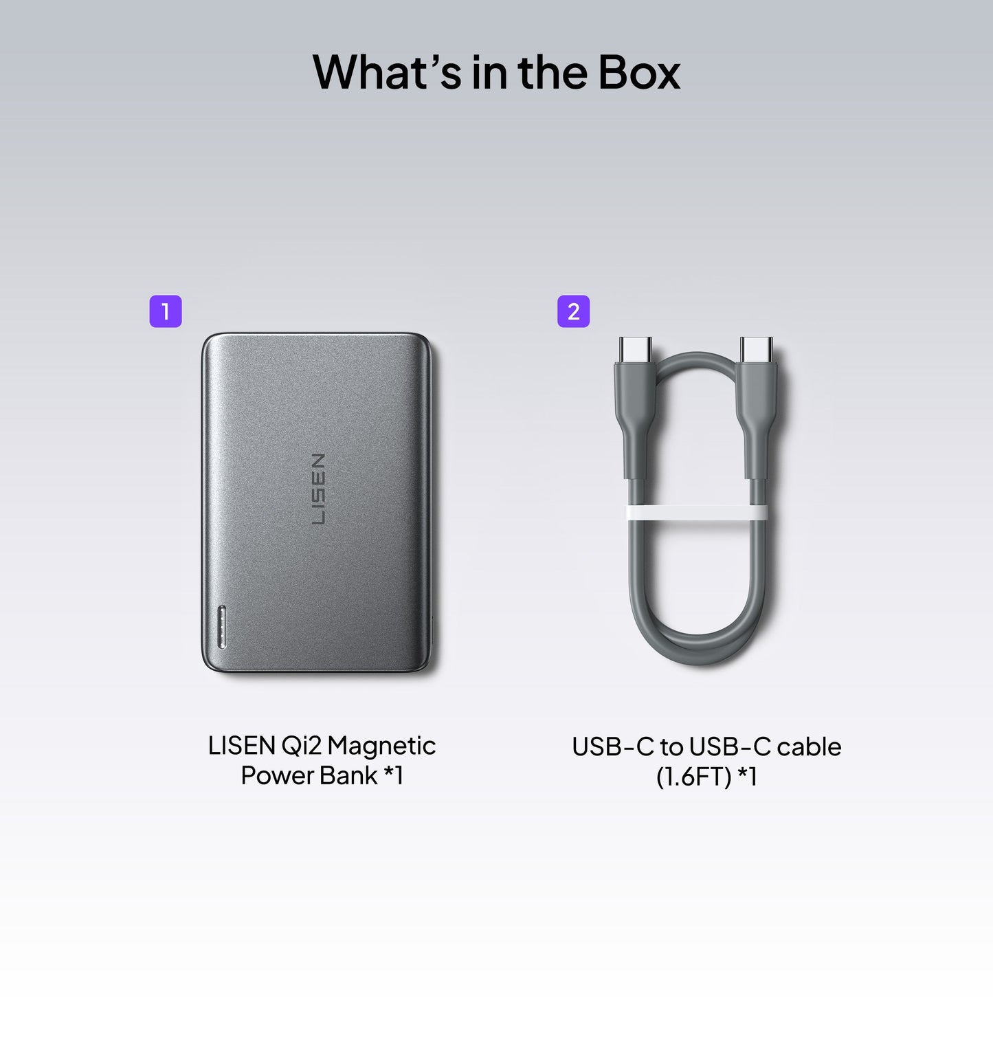 LISEN Qi2 15W Ultra Slim MagSafe Battery Pack